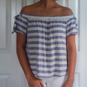 Blue Rain Striped Nautical Top
